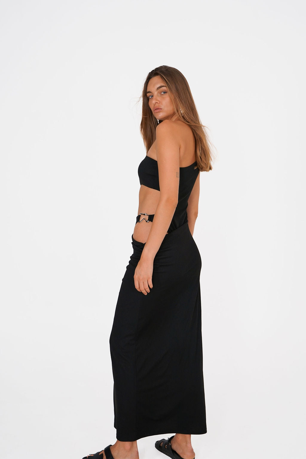 Paloma One Shoulder Maxi Dress Black