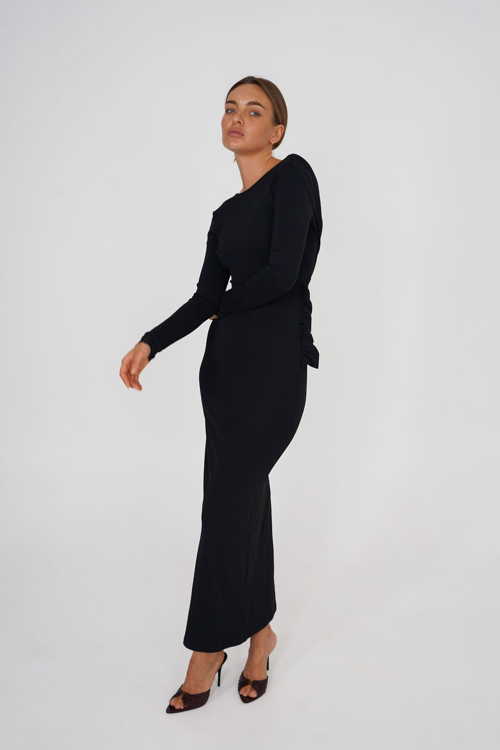 Soléne Draped Back Maxi Dress