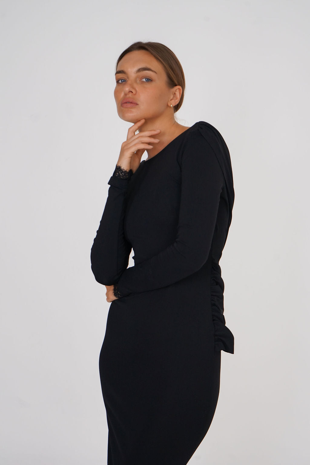 Soléne Draped Back Maxi Dress