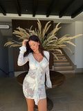 MOJE Aylina white ruffle sheer mini dress